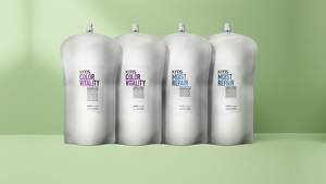 All four KMS Refill Pouches in a row